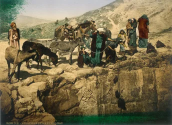 Bedoeïenen vrouwen die water halen, ca. 1880-1900